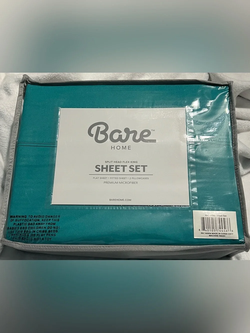 Bare Home | Split Head Flex King Sheet Set, Emerald color.